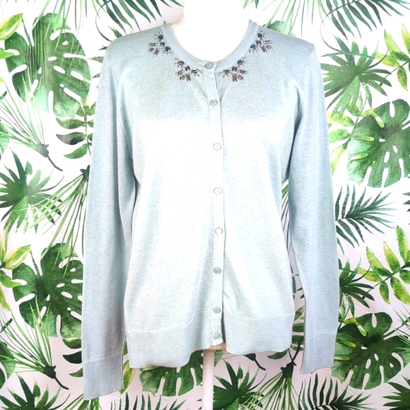 Merona Diamond Robins Egg Cardigan Sweater (Size: X-Large) - Picture 1 of 10